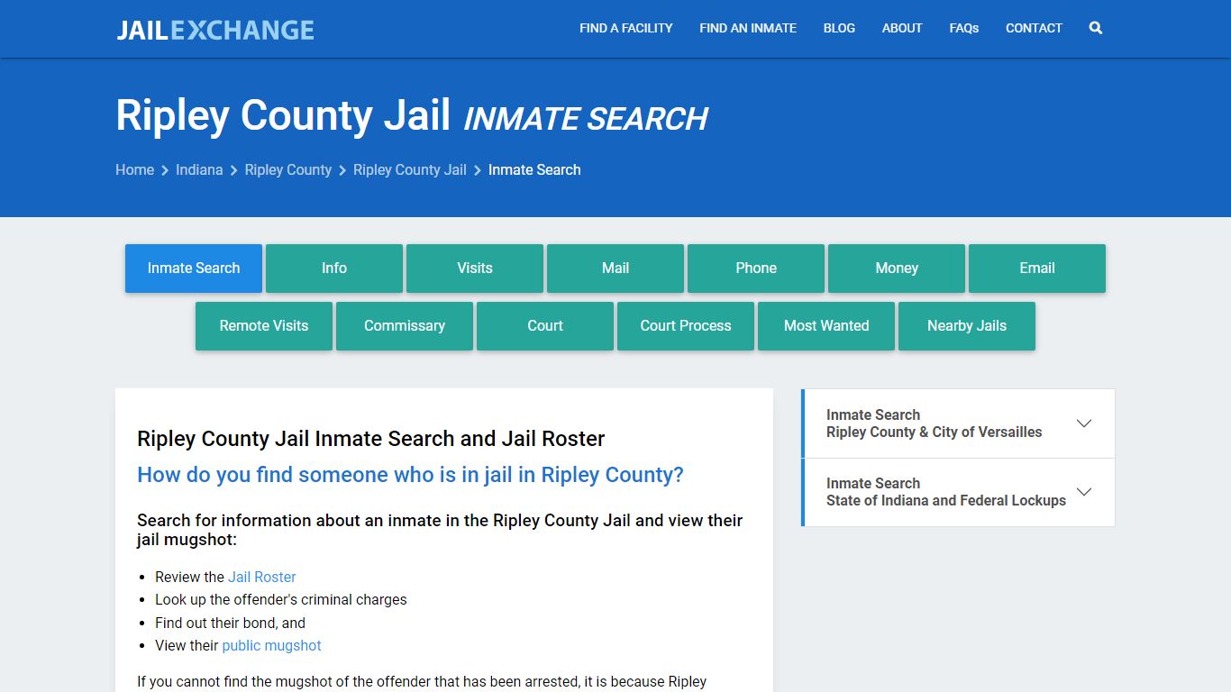 Inmate Search: Roster & Mugshots - Ripley County Jail, IN