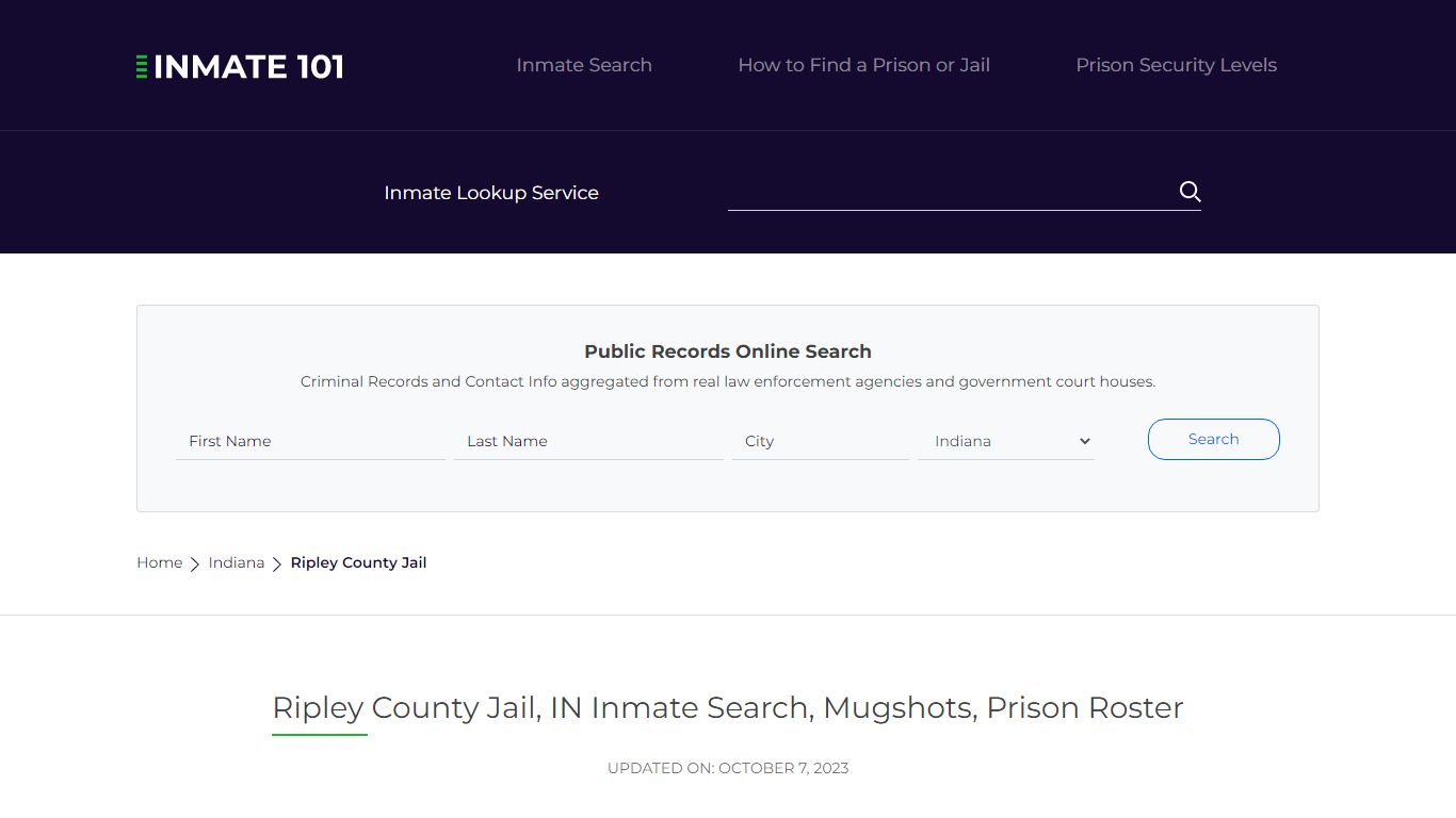 Ripley County Jail, IN Inmate Search, Mugshots, Prison Roster